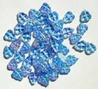 50 10x8mm Transparent Light Sapphire AB Leaf Beads